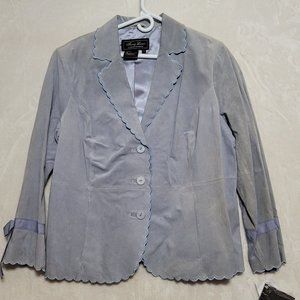 Jerry‎ Lewis Classic Luxuries Womens jacket size P 1X NWT Genuine Leather Blue